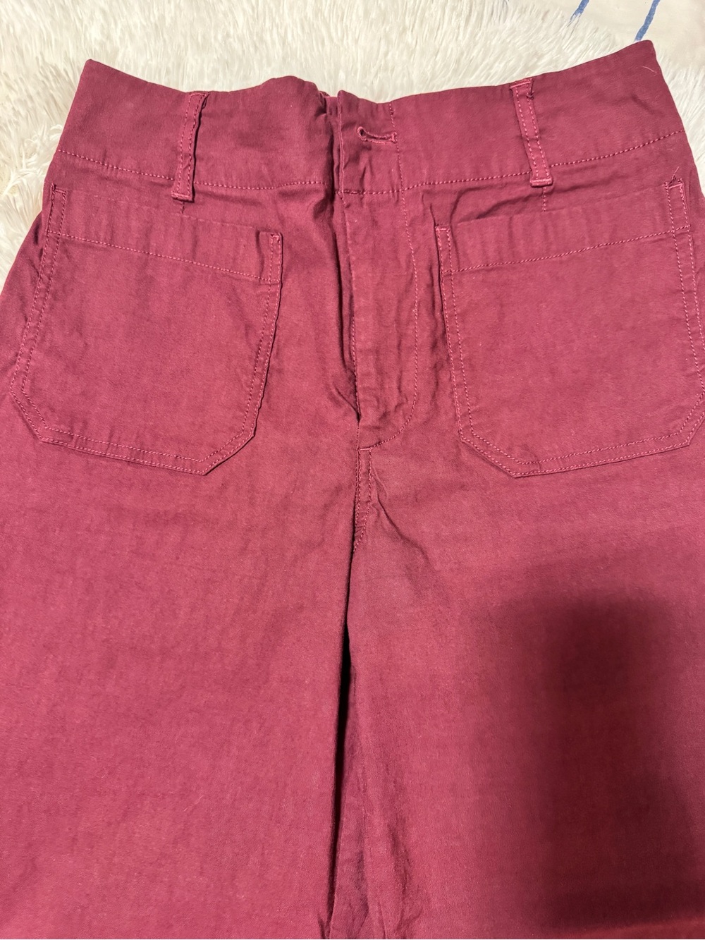 Anthropologie Maroon High-Rise Pants - Picture 2 of 6
